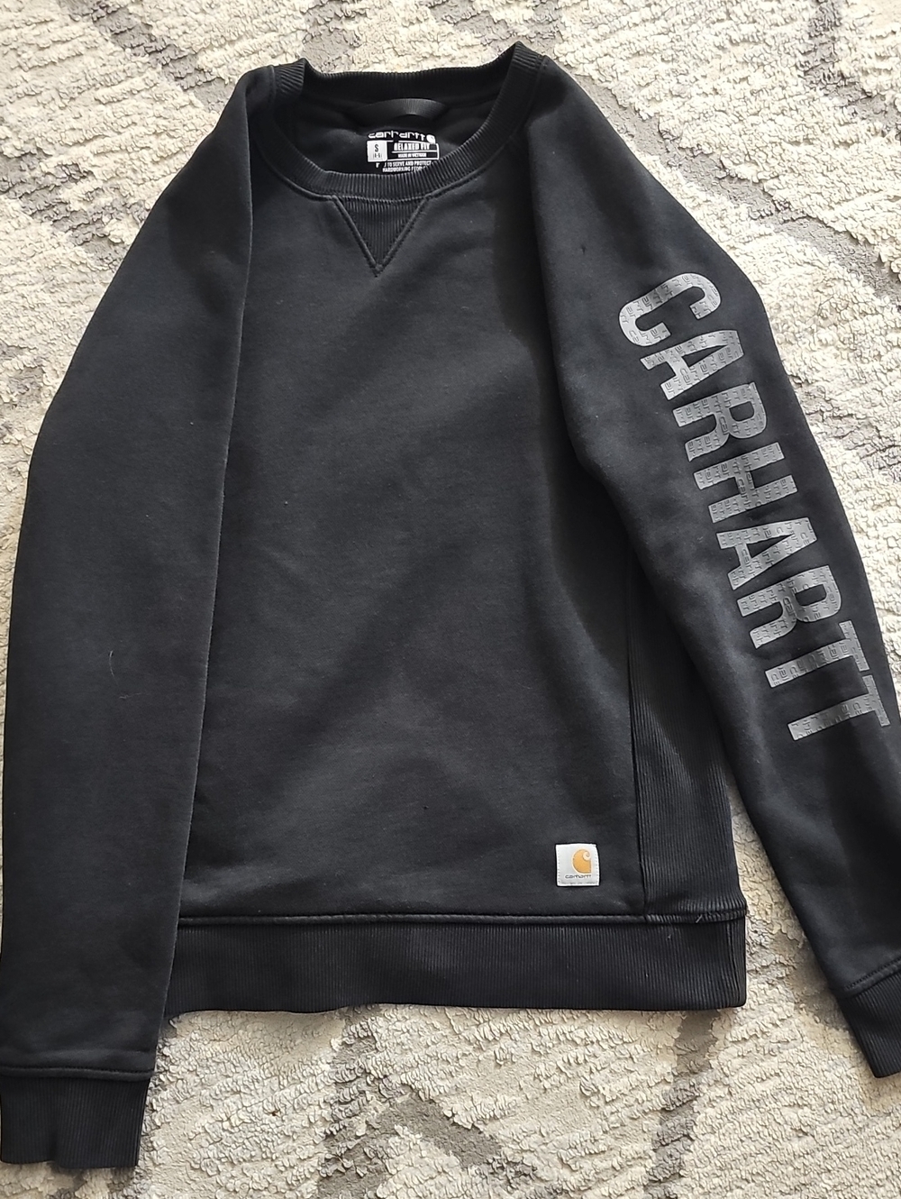 Carhartt Black Crewneck Sweatshirt with Sleeve Logo